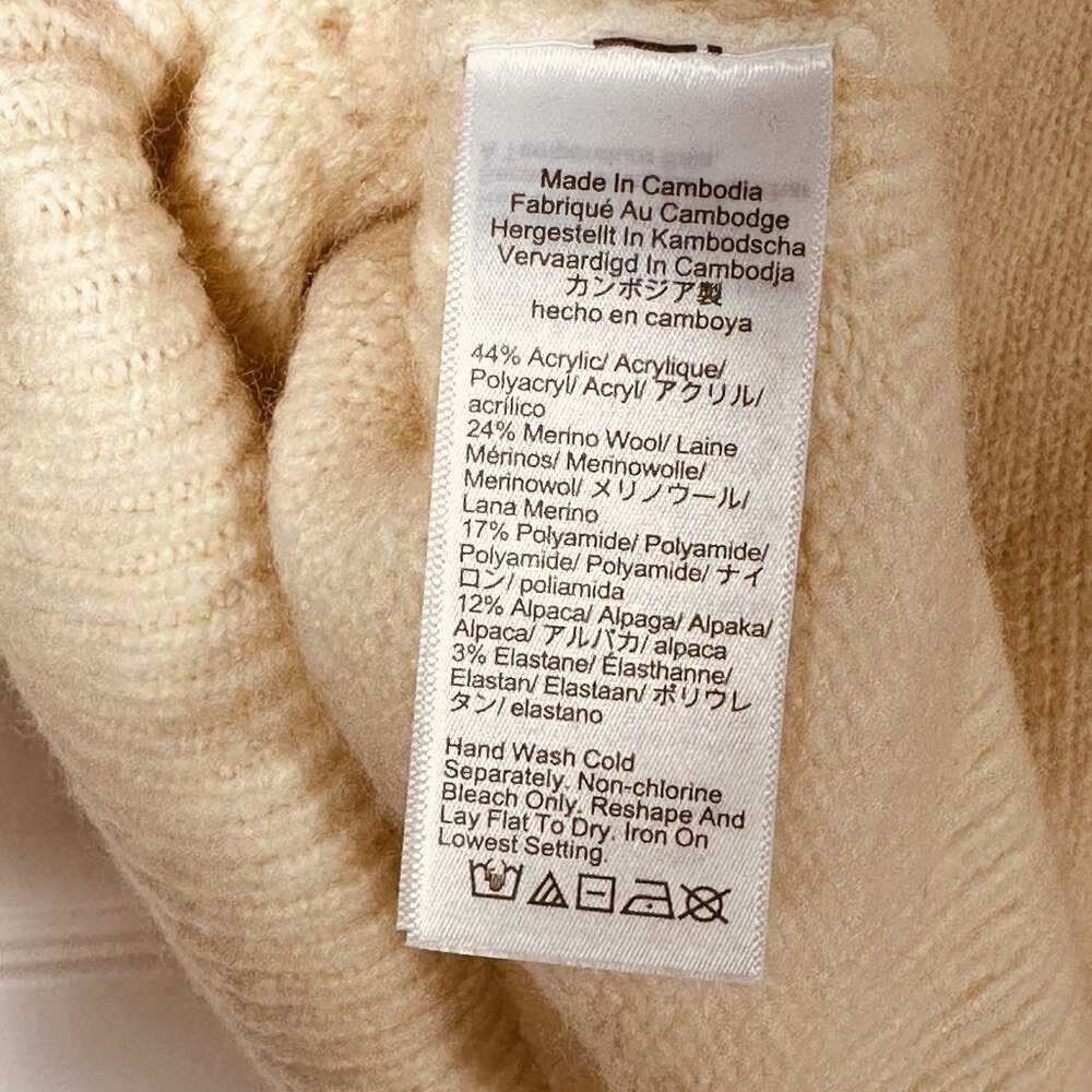 J.Crew Womens Relaxed Bow Print Crewneck Pullover Small Cream Knit Coquette NWT - Picture 12 of 14